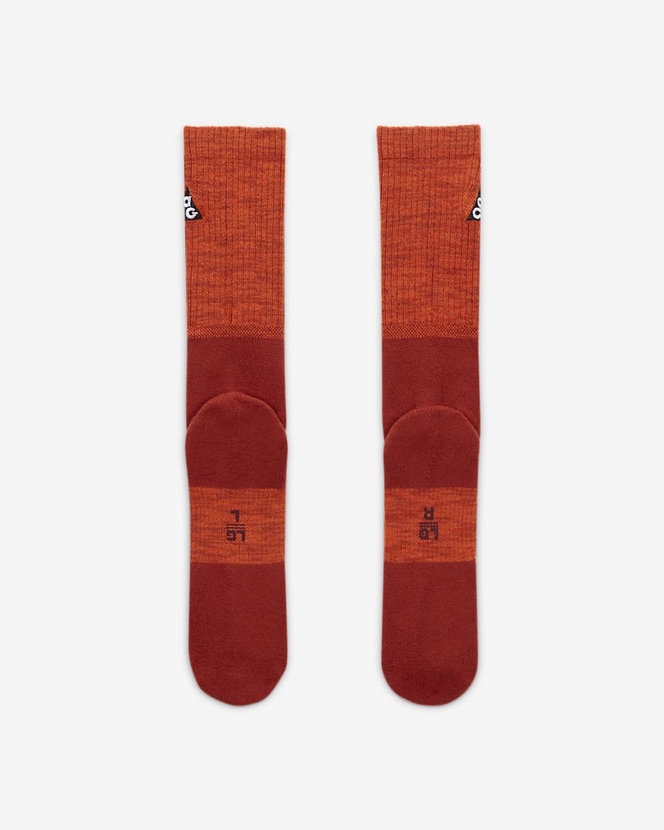 Nike ACG Everyday Cushioned Crew Socks (1 Pair) - Campfire Orange/Summit White/Rugged Orange/Night Maroon