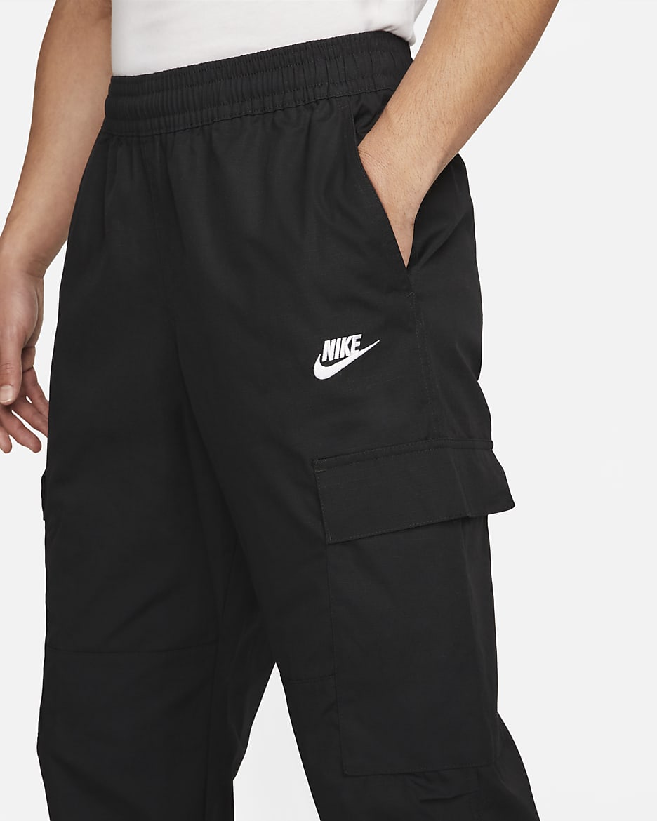 Nike Club Men's Woven Cargo Pants - Black/White