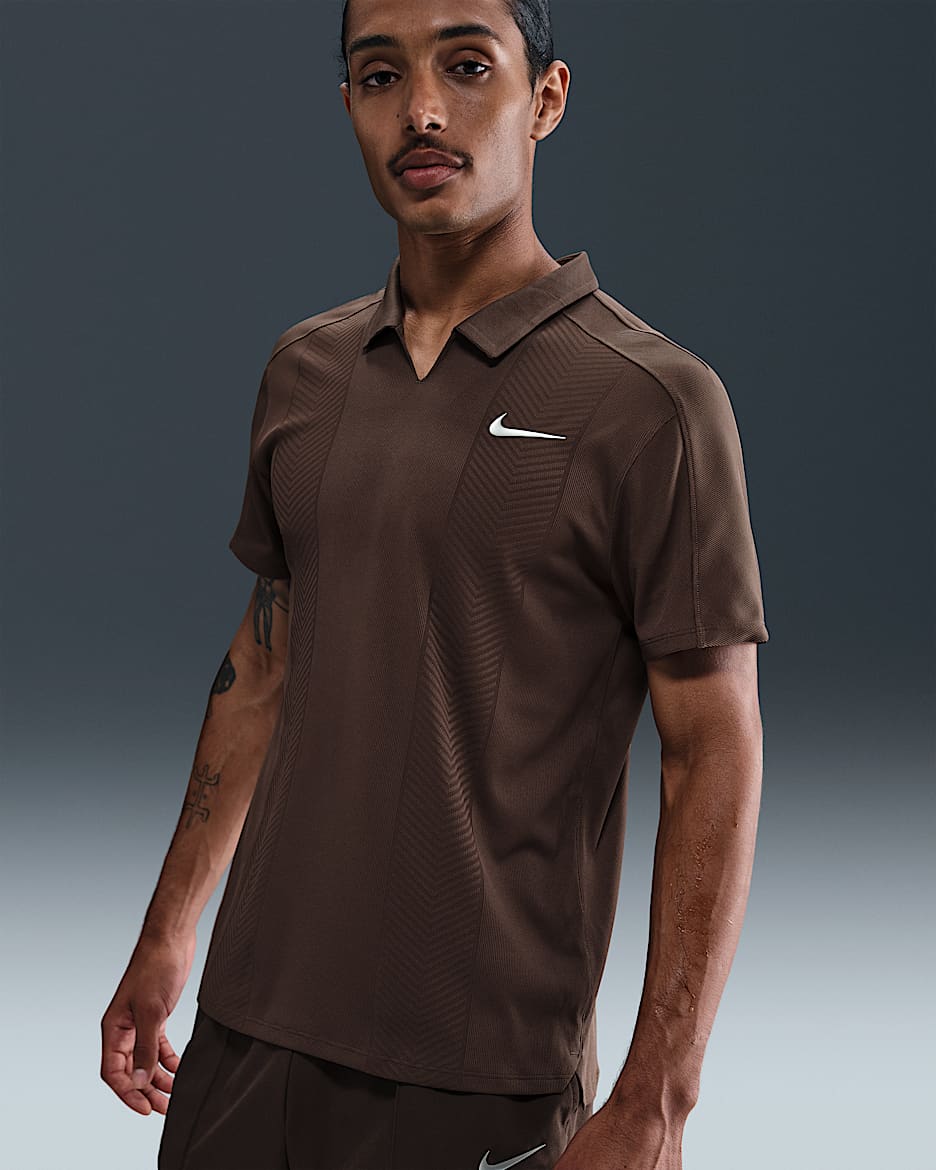 NikeCourt Slam Men's Dri-FIT ADV Tennis Polo - Baroque Brown