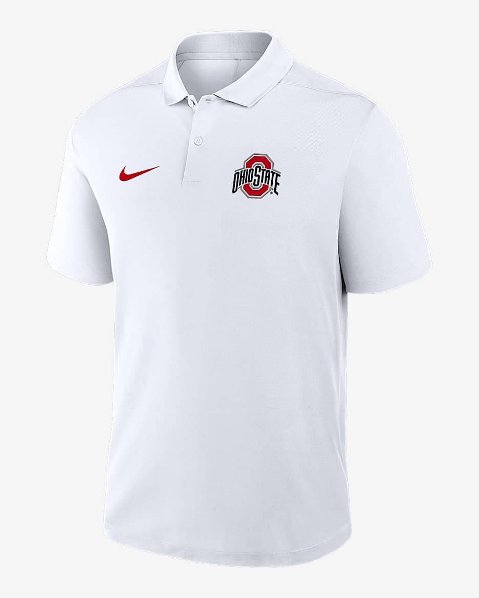Ohio State Primetime Victory Primary Logo Men's Nike Dri-FIT College Polo - Grey