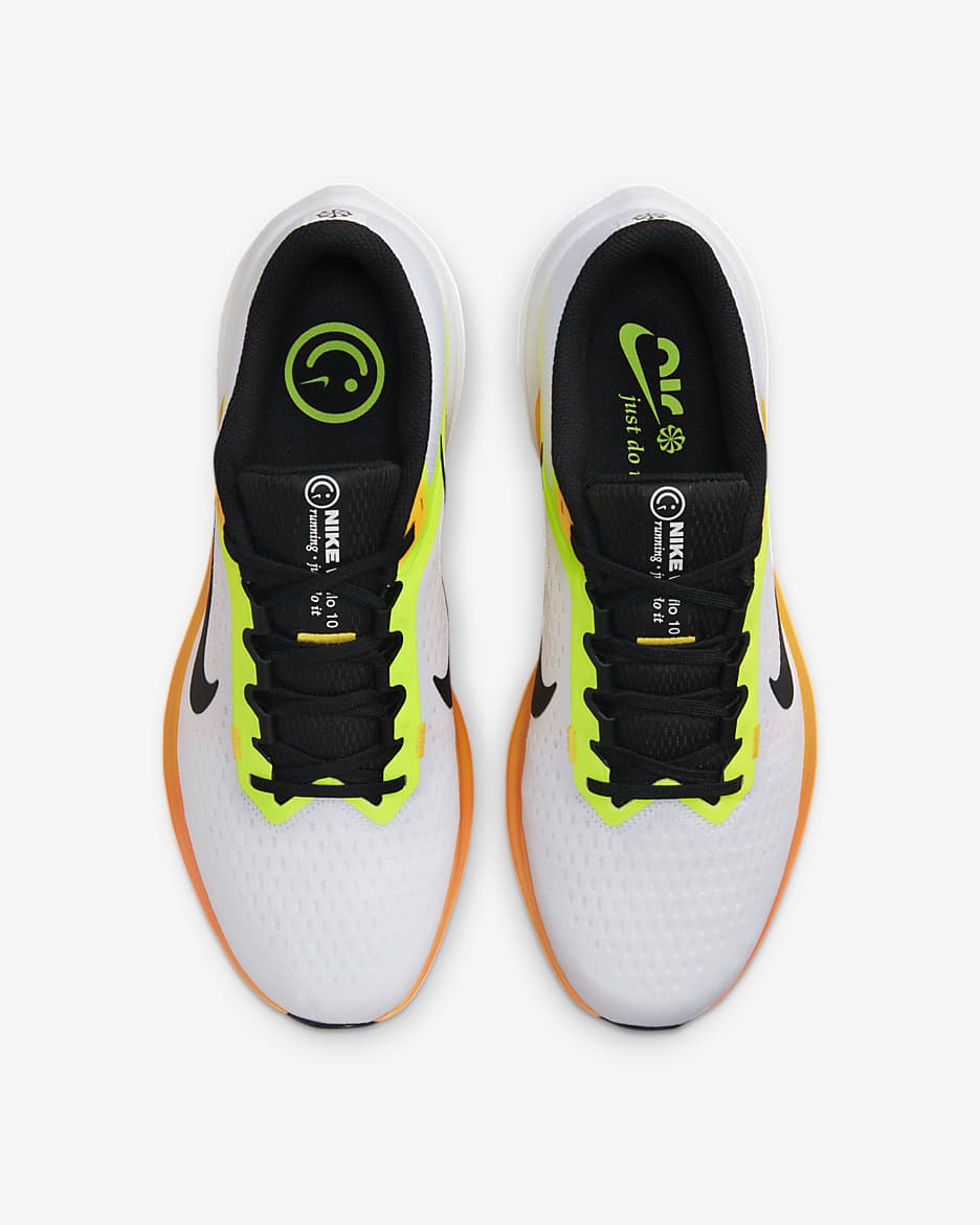 Nike Winflo 10 Men's Road Running Shoes - White/Volt/Laser Orange/Black