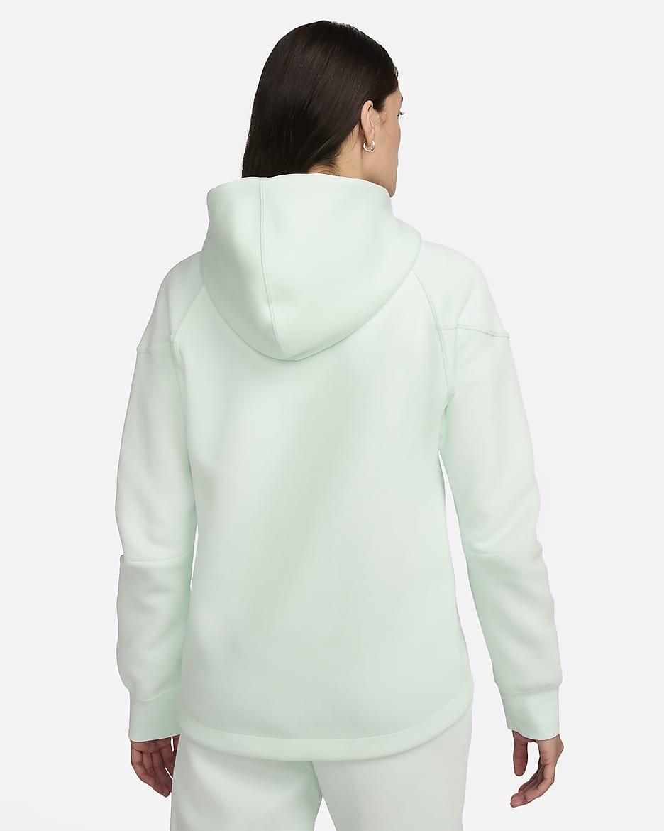 Nike Sportswear Tech Fleece Windrunner–hættetrøje med lynlås til kvinder - Barely Green/sort