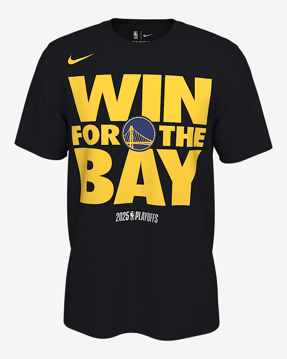 Playera Nike de la NBA para hombre Golden State Warriors Playoff Mantra 2025 - Negro