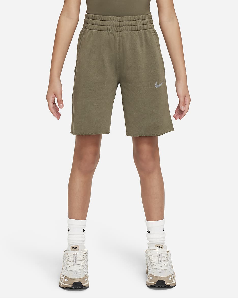 Nike Sportswear Older Kids' (Girls') Dri-FIT Fleece Shorts - Medium Olive