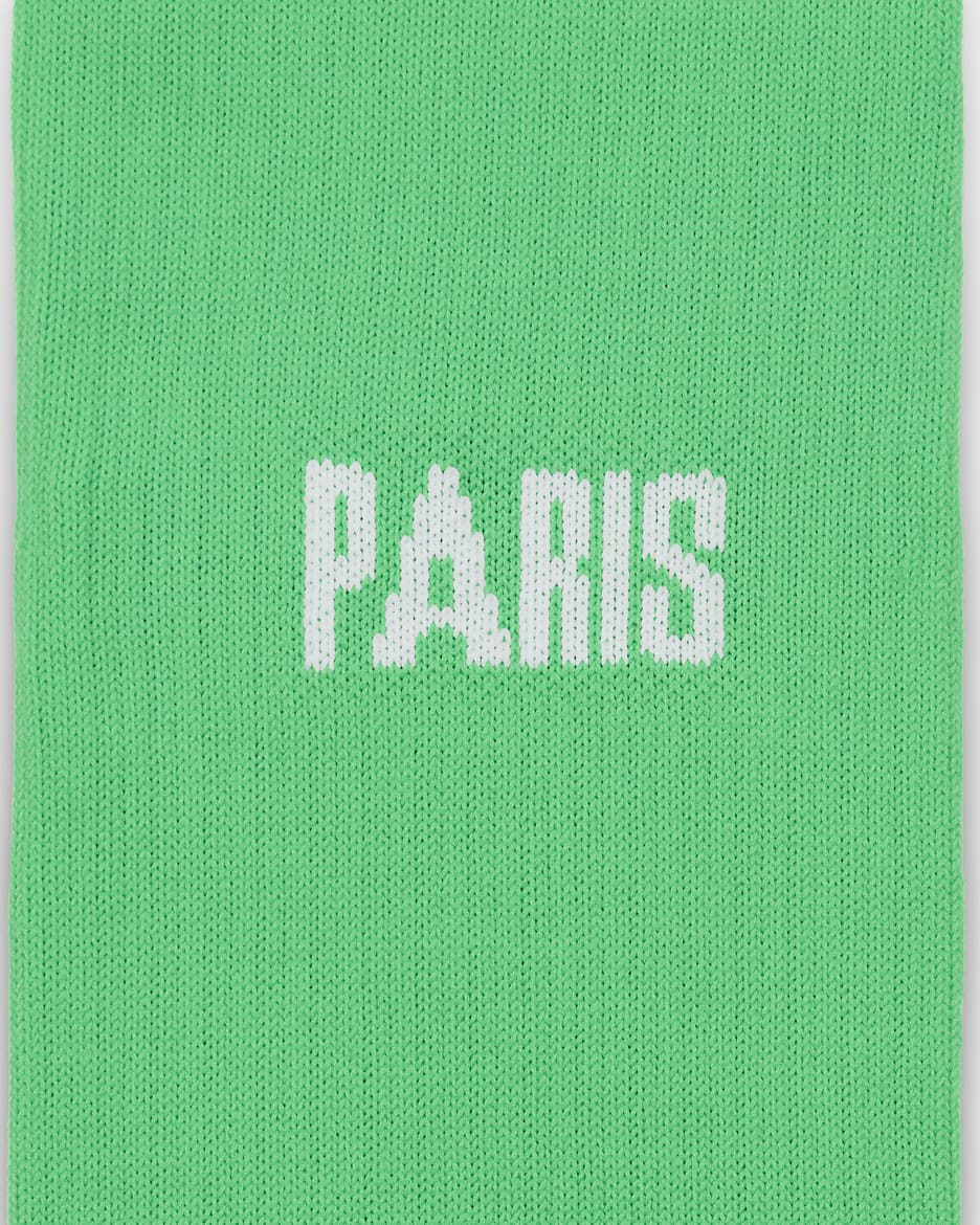 Chaussettes de foot montantes Paris Saint-Germain Strike Nike - Green Spark/Blanc