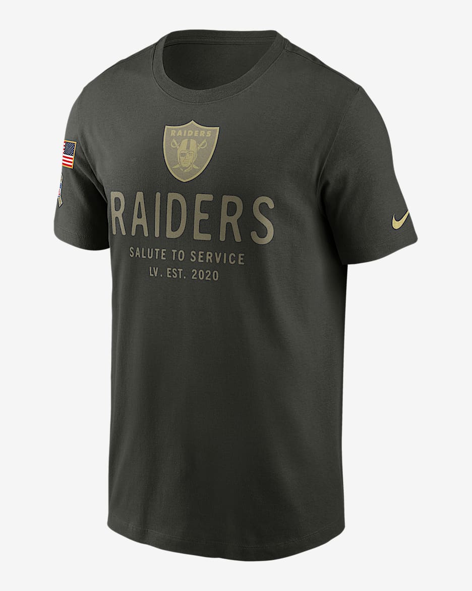 Las Vegas Raiders Salute to Service Sideline Primary Edge Men's Nike Dri-FIT NFL T-Shirt - Sequoia