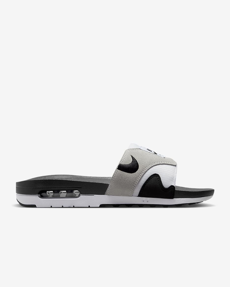 Nike Air Max 1 Men's Slides - White/Light Neutral Grey/Black