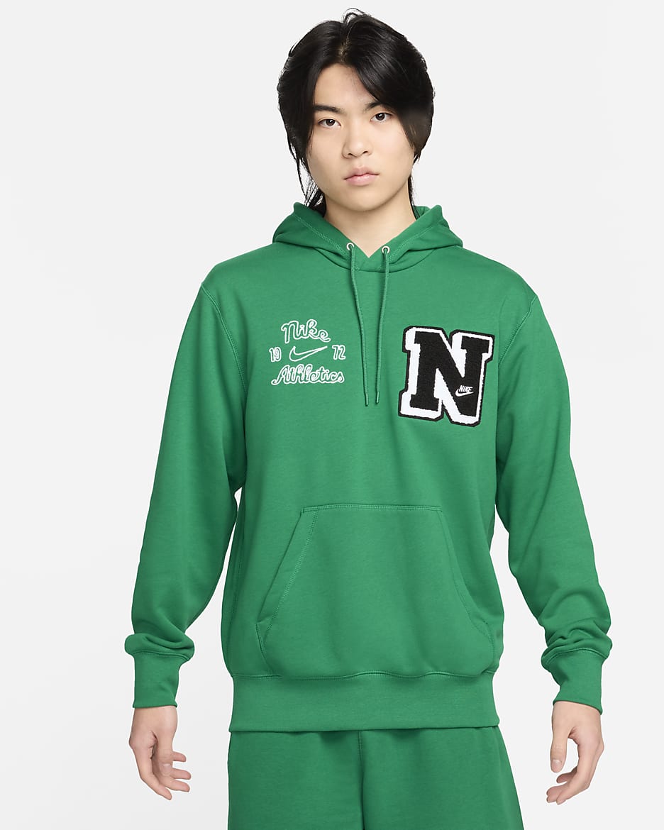 Nike Club Fleece Men's French Terry Pullover Hoodie - Malachite