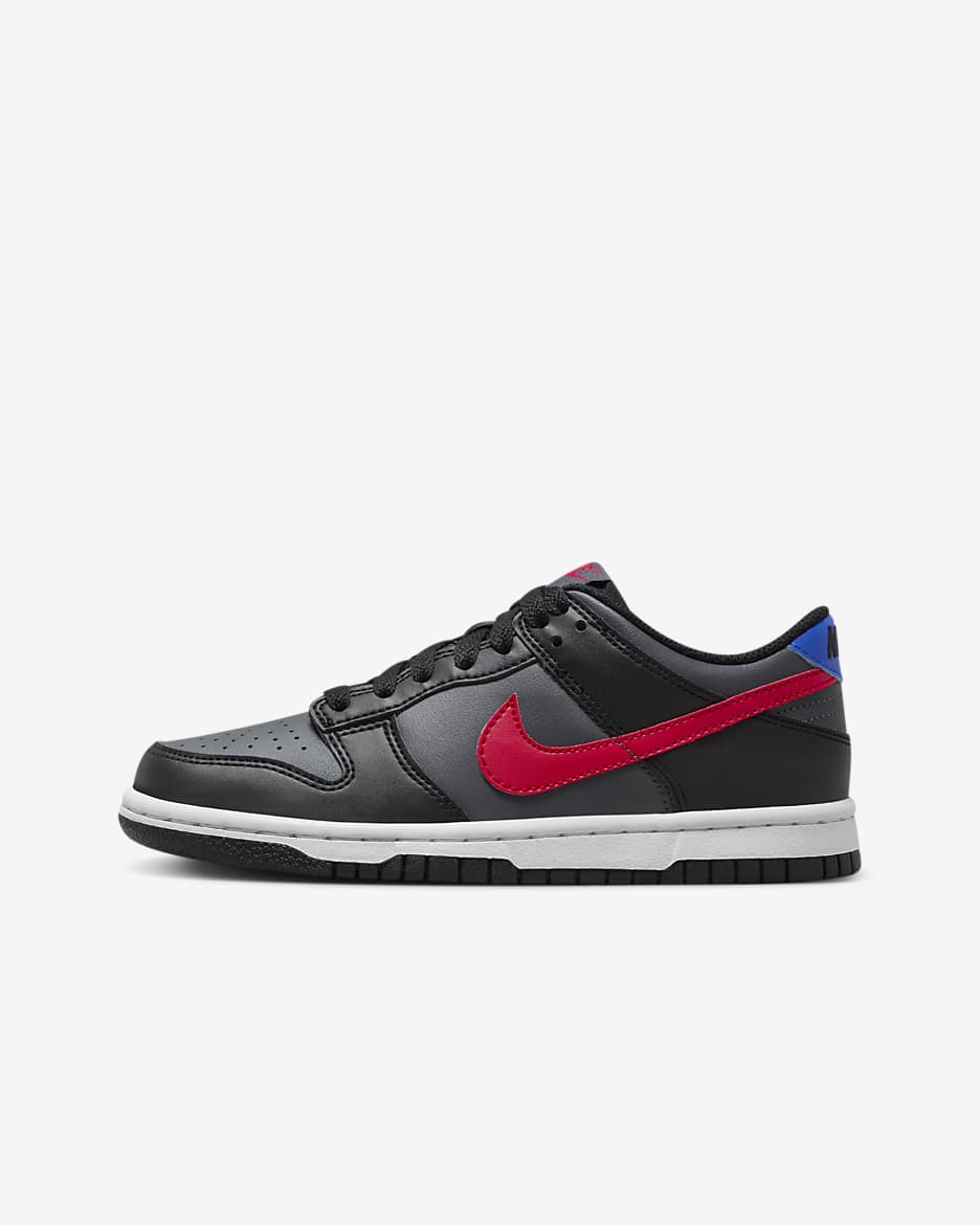 Nike Dunk Low Older Kids' Shoes - Black/White/Racer Blue/University Red
