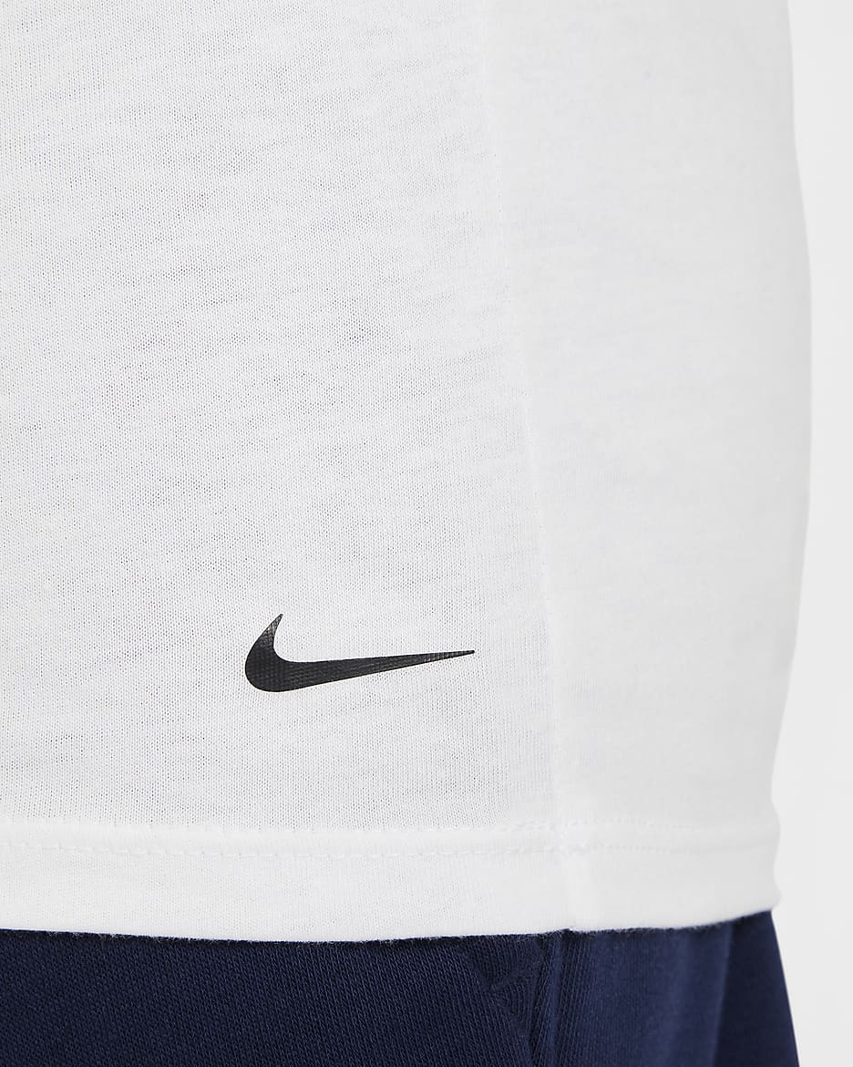 Camisetas interiores con cuello redondo para niños talla grande (paquete de 2) Nike - Blanco