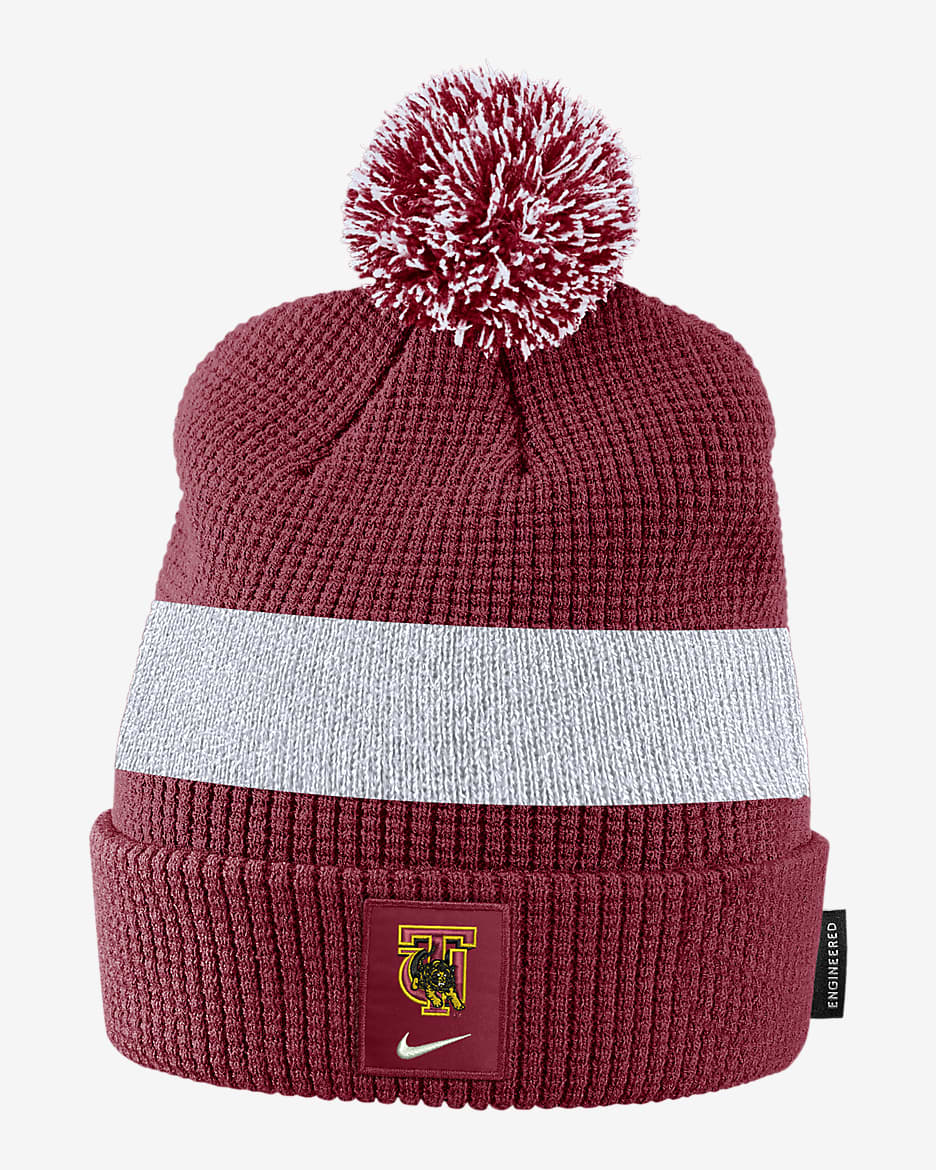 Tuskegee Nike College Pom Beanie - Team Crimson