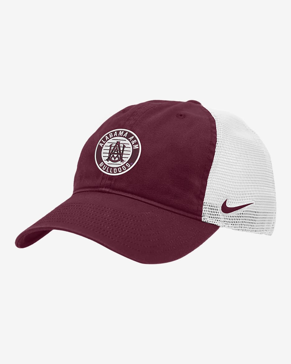 Alabama A&M Heritage86 Nike College Trucker Hat - Dark Maroon