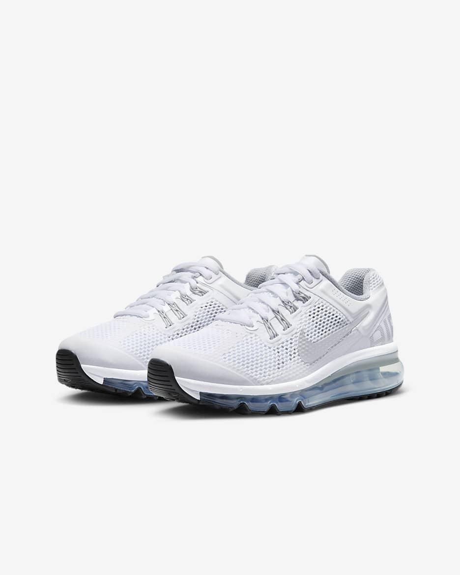 Nike Air Max 2013 Big Kids' Shoes - White/Metallic Silver