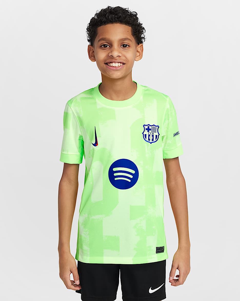 FC Barcelona 2024/25 Stadium Derde Nike Dri-FIT replicavoetbalshirt voor kids - Barely Volt/Lime Blast/Barely Volt/Old Royal