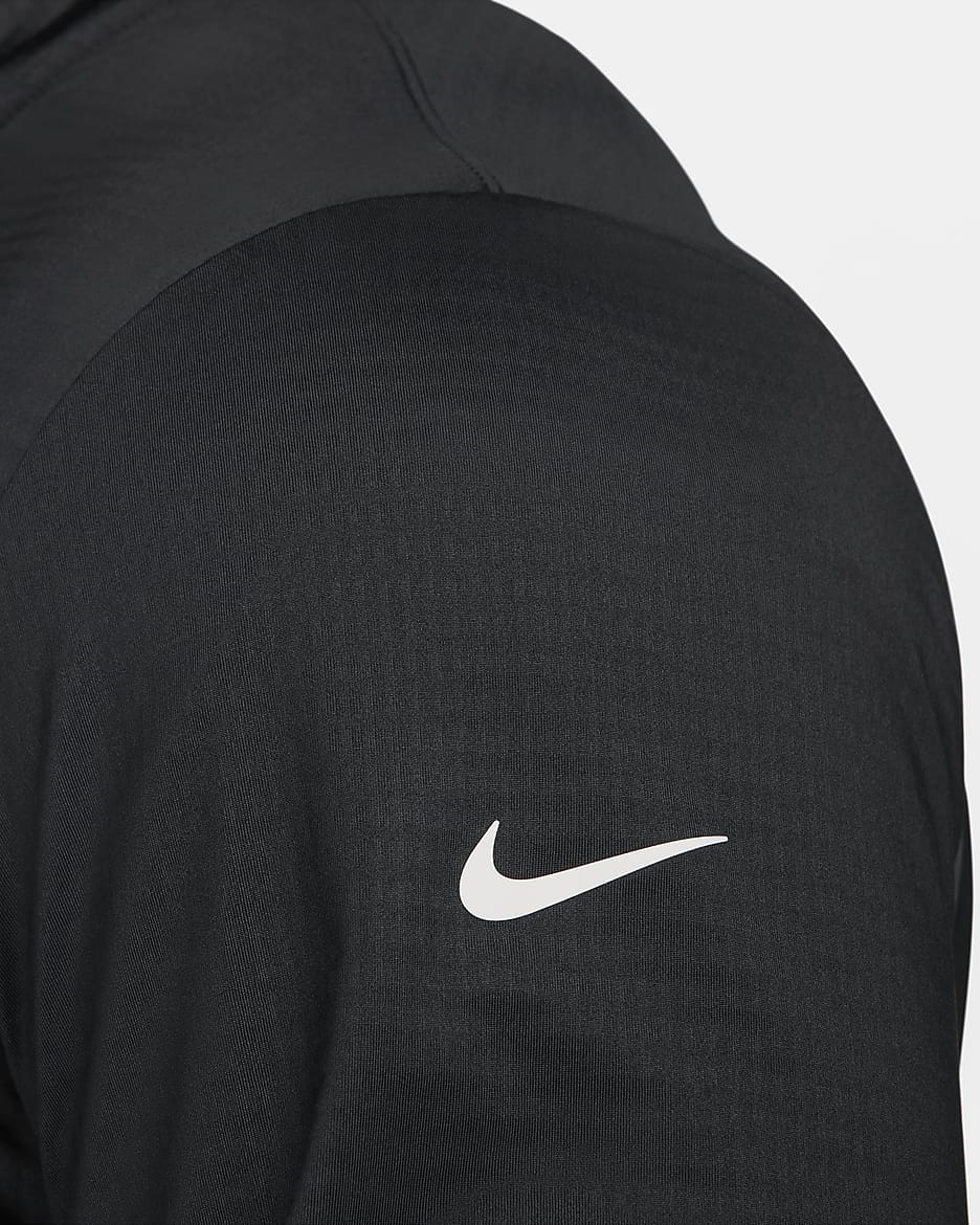 Nike Victory Dri-FIT golfoverdel med glidelås i halsen til herre - Svart/Hvit