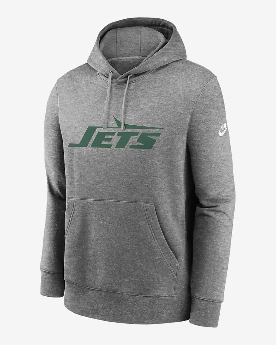Sudadera con gorro sin cierre Nike de la NFL para hombre New York Jets Rewind Club Logo - Gris
