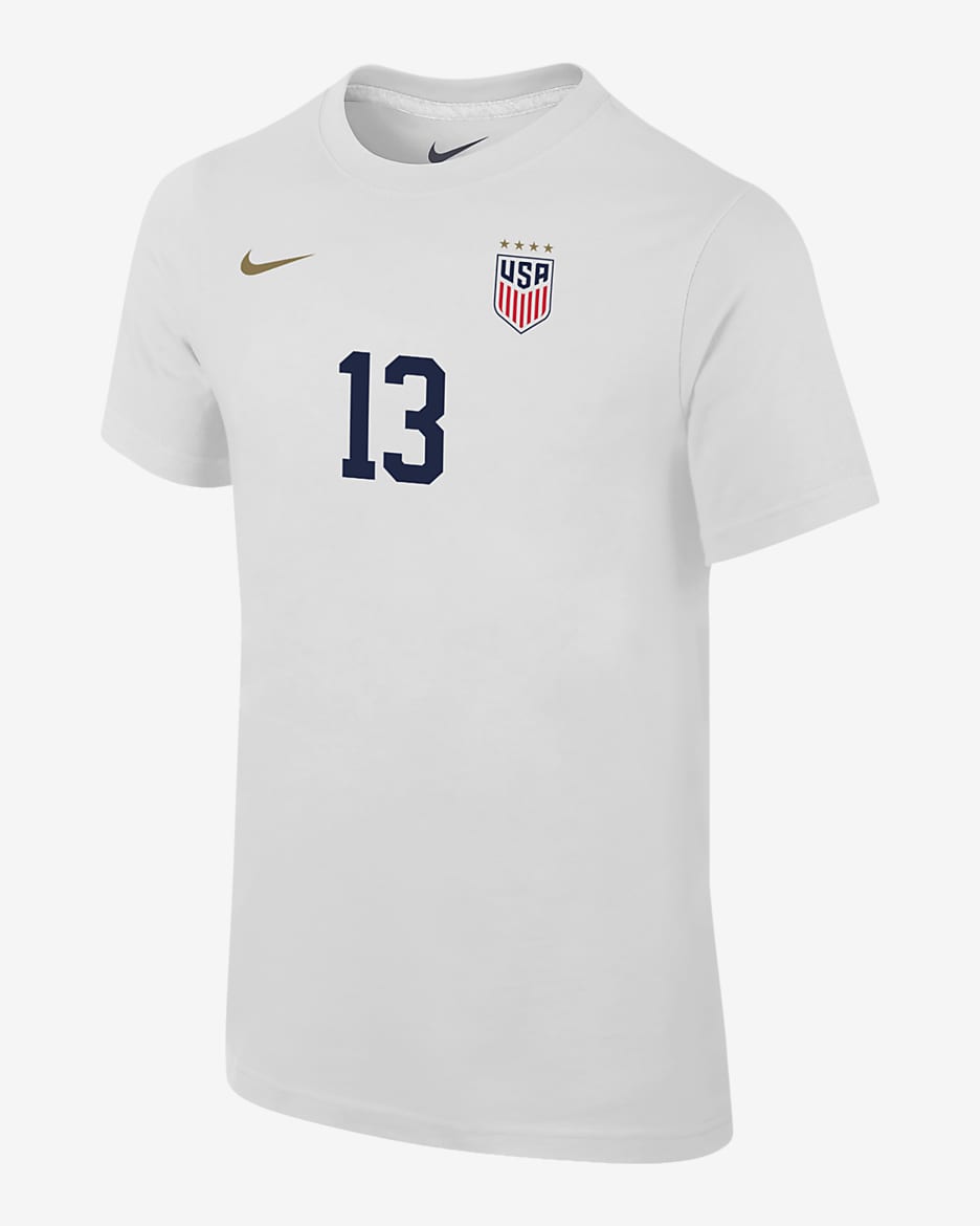 Alex Morgan USWNT Big Kids' Nike Soccer T-Shirt - White