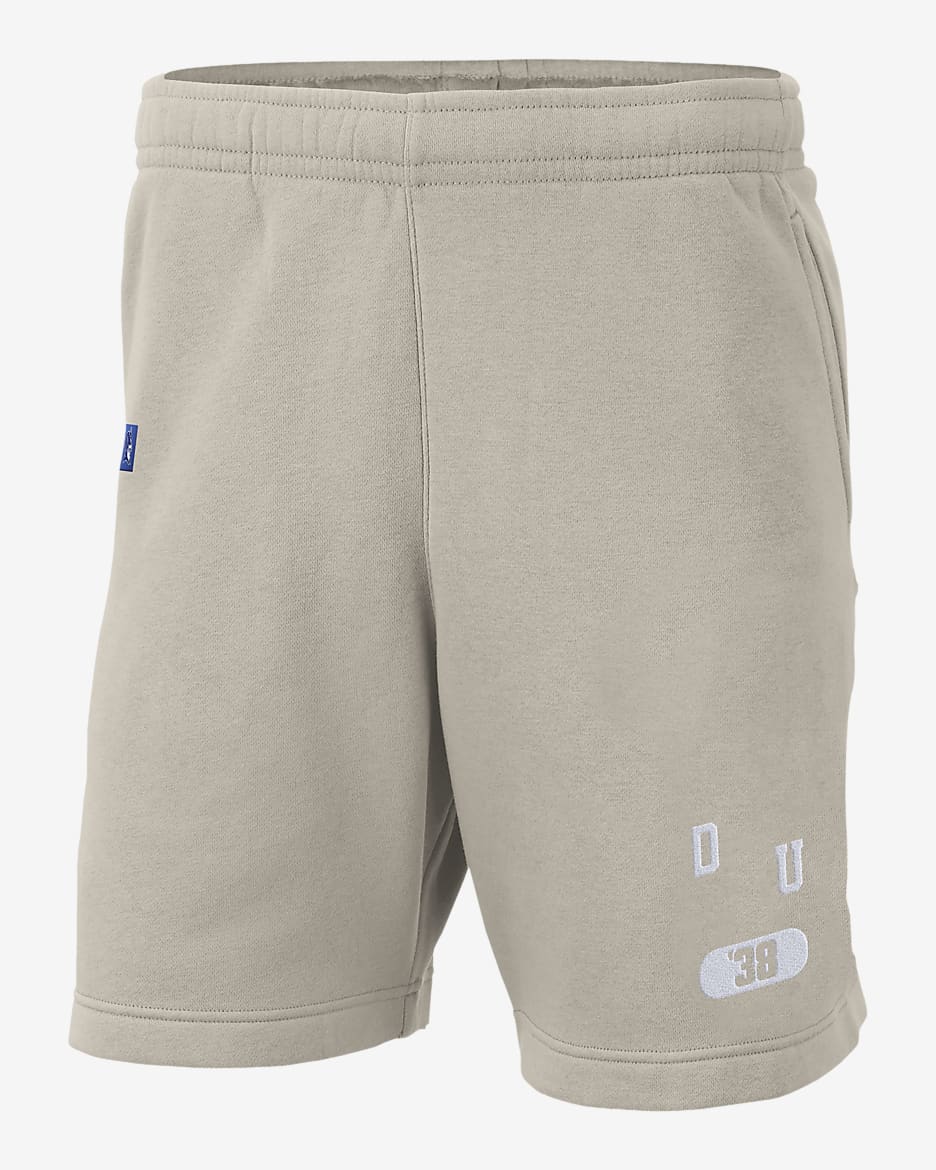 Duke Men's Nike College Fleece Shorts - Cream II/Game Royal