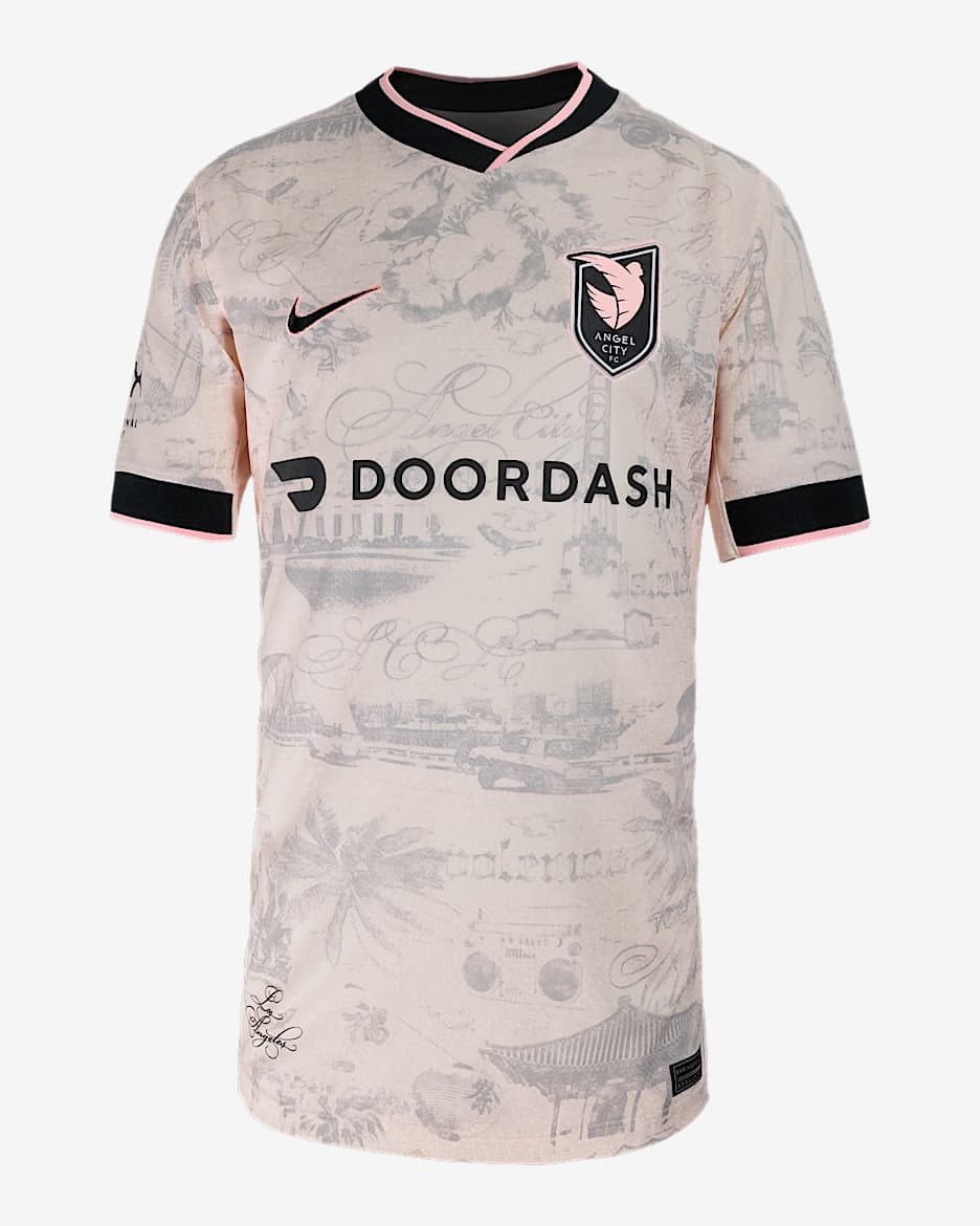 Giselle Thompson Angel City FC 2025 Stadium Away Big Kids' Nike Dri-FIT NWSL Replica Jersey - Light Soft Pink/Atmosphere Grey