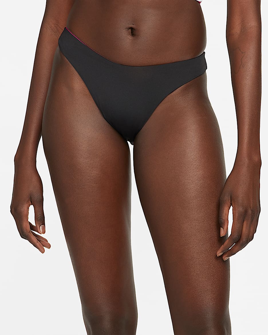 Calzón bikini de doble vista Nike Color Block para mujer - Negro