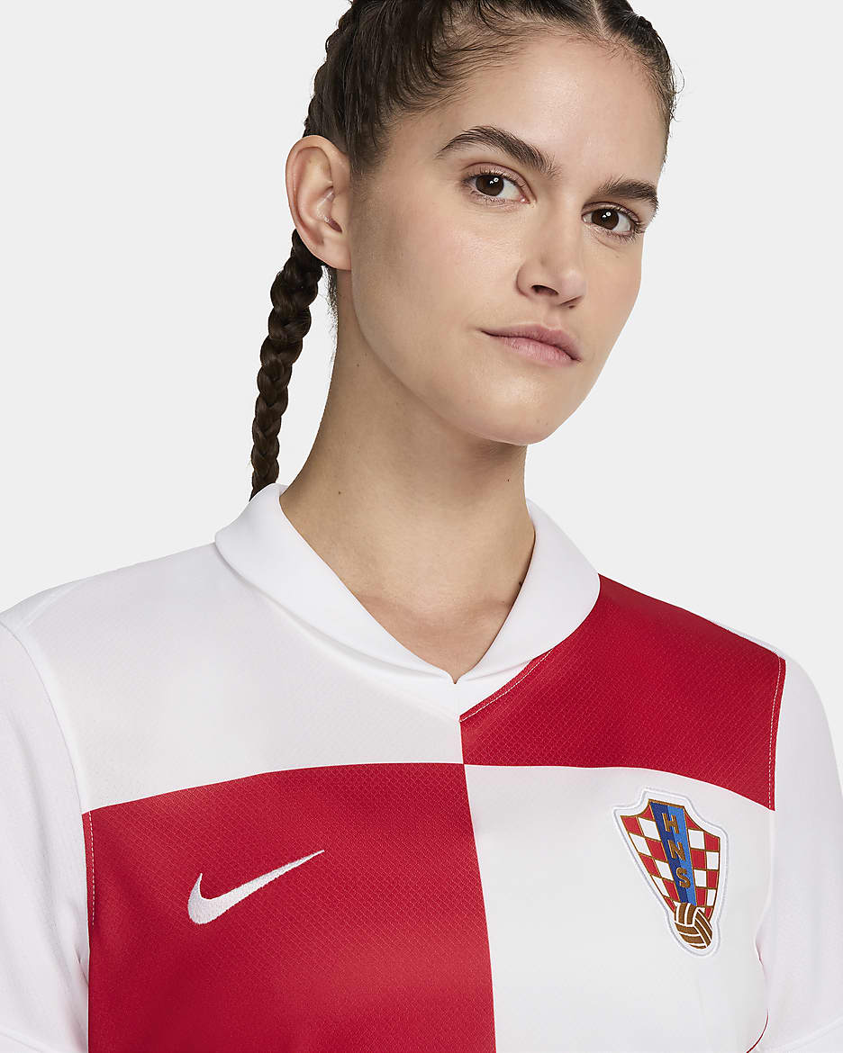 Kroatien 2024/25 Stadium Home Nike Replica Fußballtrikot mit Dri-FIT-Technologie für Damen - Weiß/University Red/Weiß