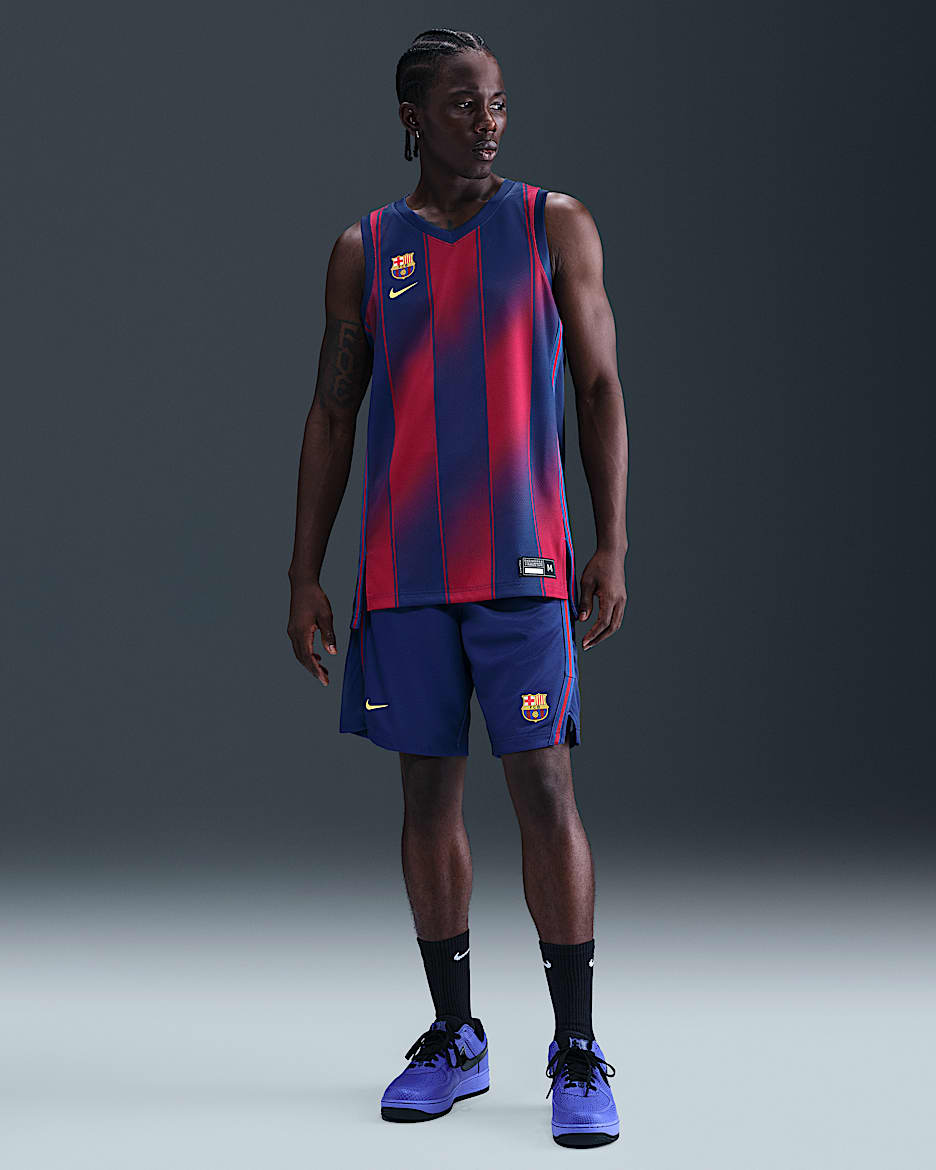 FCB Men's Replica Home Shorts - Deep Royal Blue/Noble Red