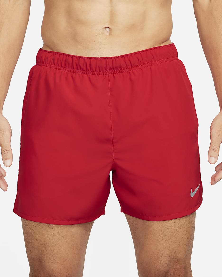 Shorts de correr Dri-FIT de 13 cm con forro de ropa interior para hombre Nike Challenger - Rojo universitario/Rojo universitario/Negro