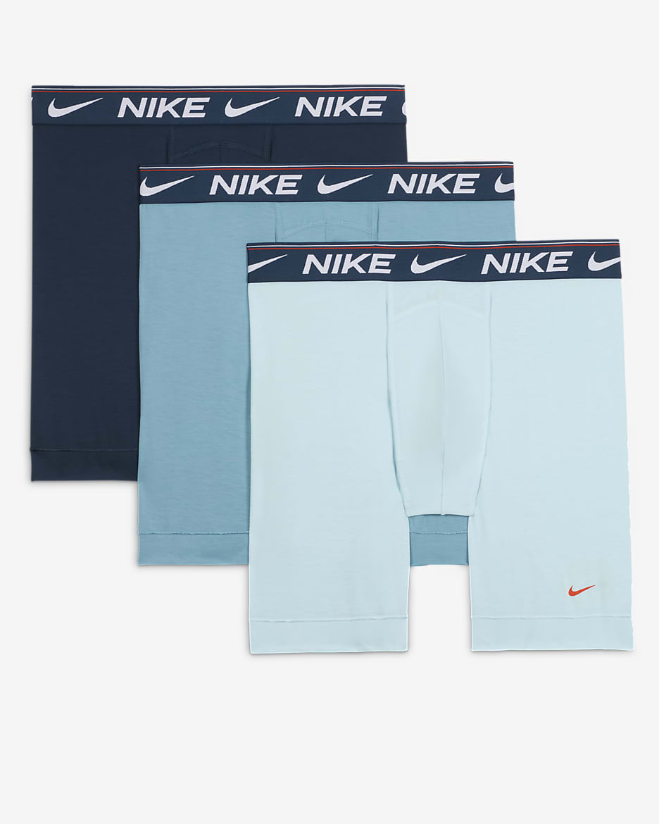 Nike Ultra Comfort Men's Dri-FIT Long Boxer Brief (3-Pack) - Mist Blue