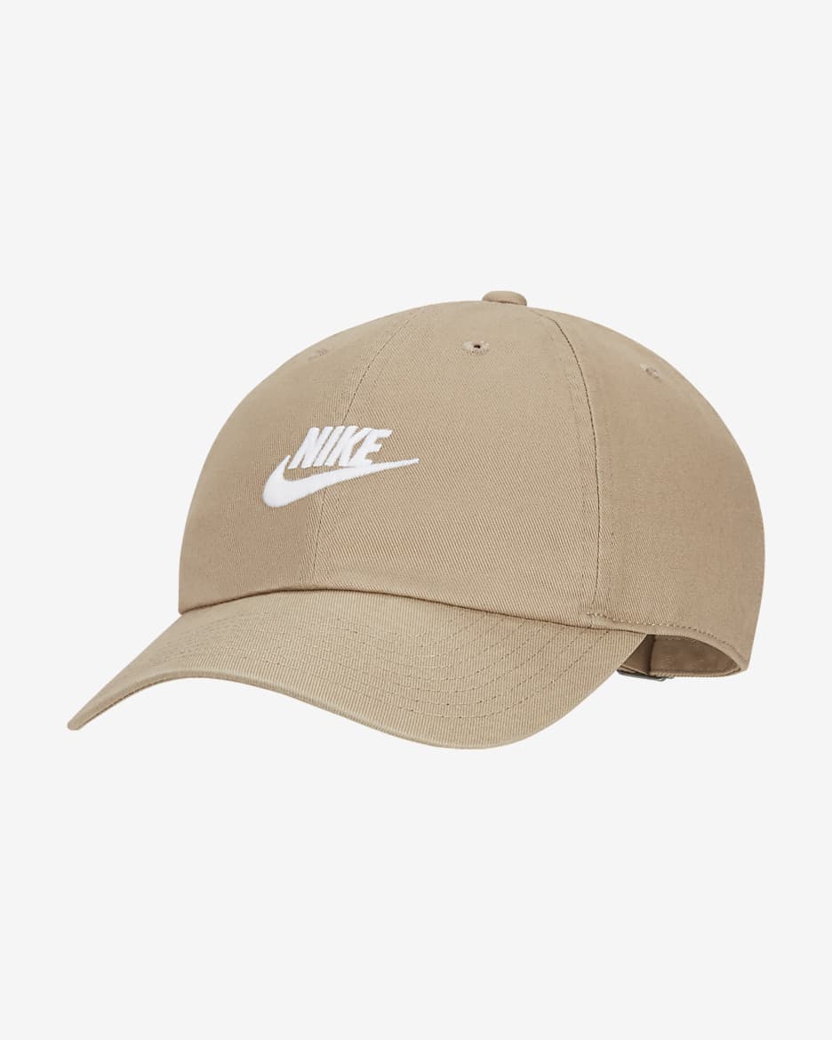 Nike Sportswear Heritage86 Futura Washed Hat - Khaki/White