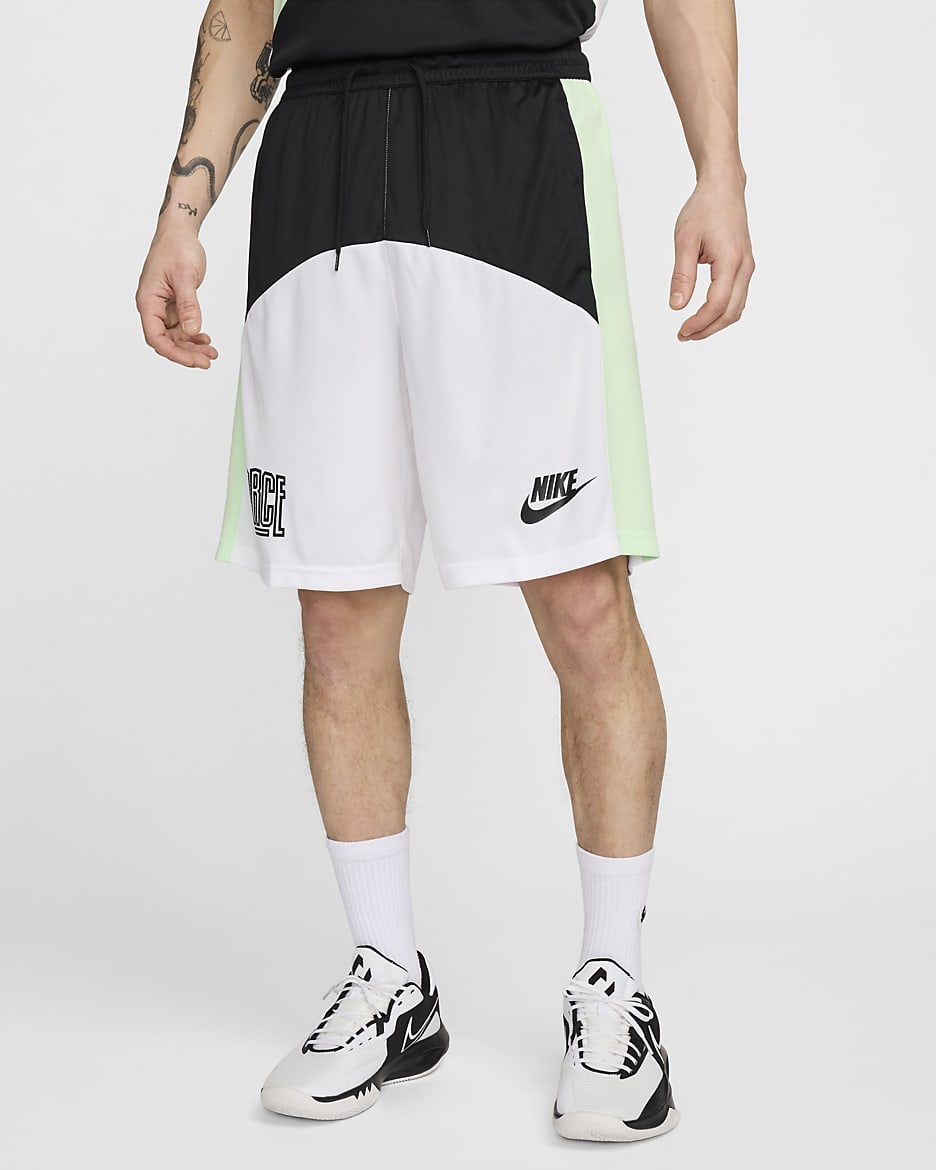 ナイキ Dri-FIT スターティング 5 メンズ 28cm バスケットボールショートパンツ - ブラック/ホワイト/ベイパーグリーン/ブラック