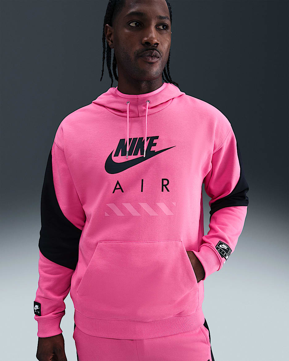 Nike Air Men's Fleece Pullover Hoodie - Pinksicle/Black/Black