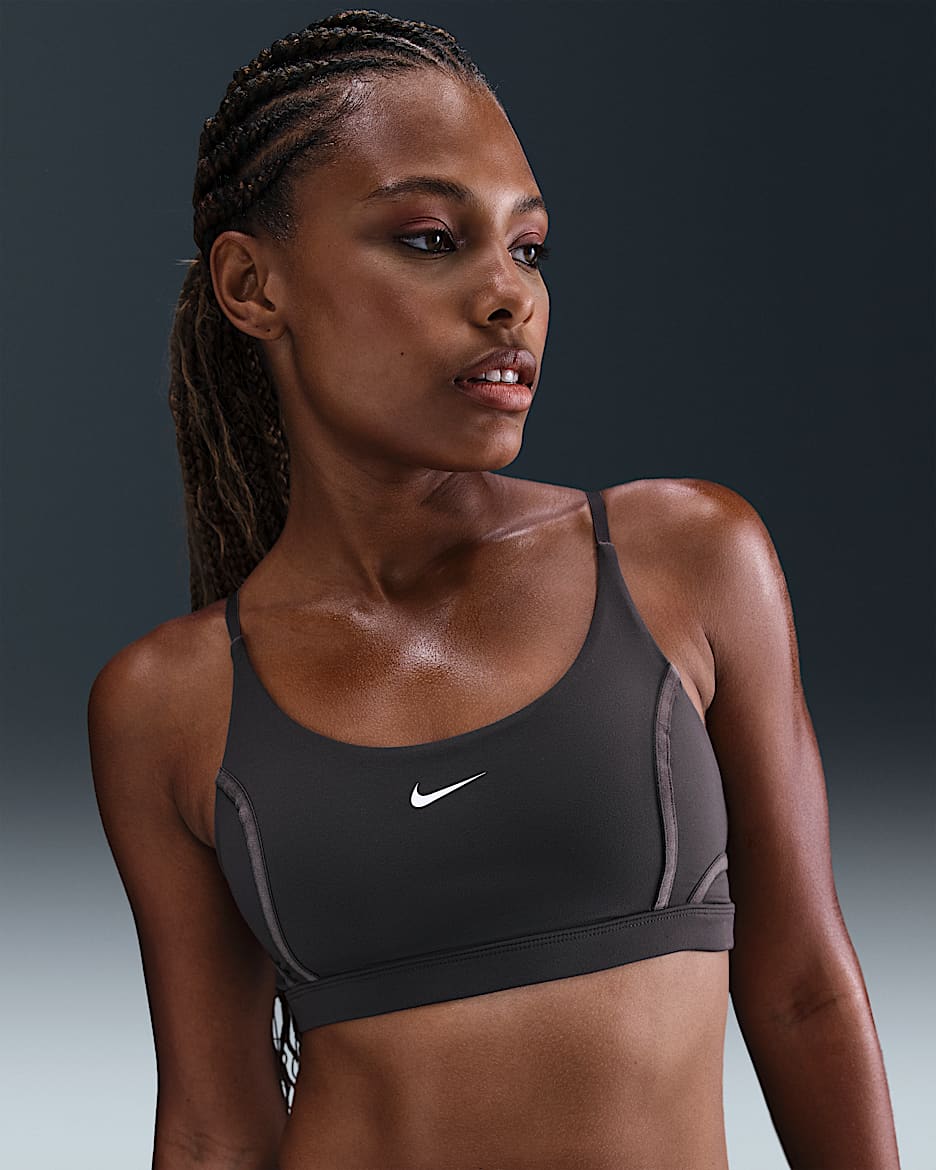 Nike One sport-bh met vulling en lichte ondersteuning - Thunder Grey/Wit