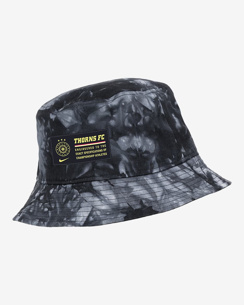 Gorro tipo pescador tie-dye Nike de la NWSL Portland Thorns FC - Negro