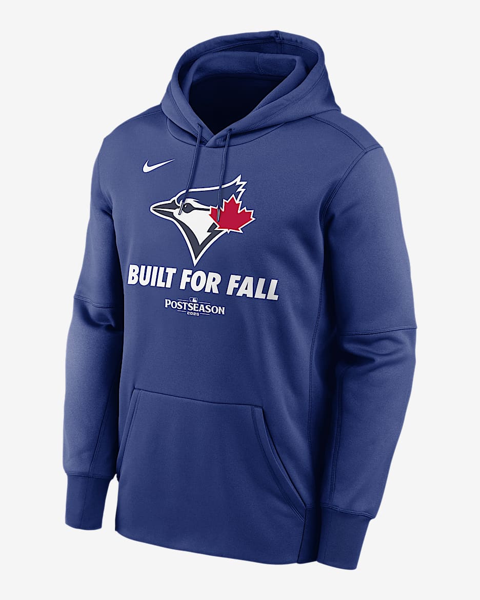 Toronto Blue Jays 2025 Postseason Authentic Collection Men’s Nike Therma MLB Pullover Hoodie - Royal