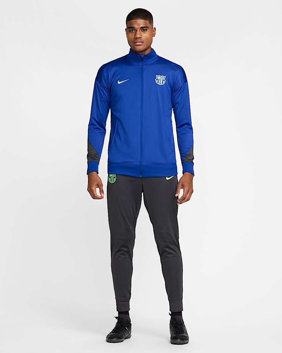 3e survêtement de foot en maille Nike Dri-FIT FC Barcelona Strike pour homme - Old Royal/Anthracite/Lime Blast