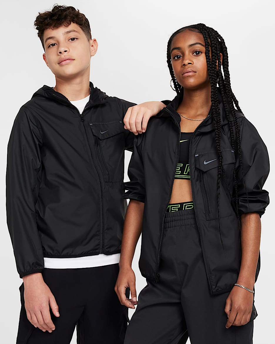 Nike Sportswear City Utility Chamarra para niños talla grande - Negro/Negro/Negro