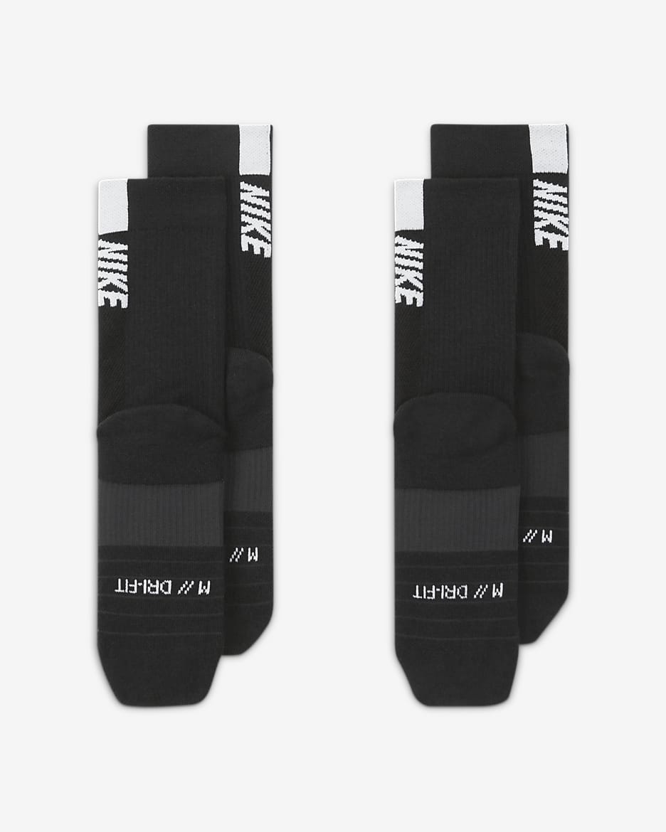 Nike Multiplier Crew-Socken (2 Paar) - Schwarz/Weiß