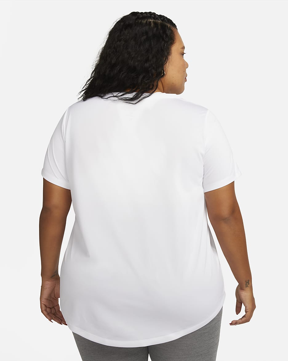 Playera para mujer (talla grande) Nike Dri-FIT - Blanco/Negro