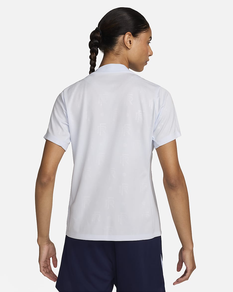 FFF Academy Pro Away Women's Nike Dri-FIT Football Pre-Match Top - Half Blue/Blackened Blue