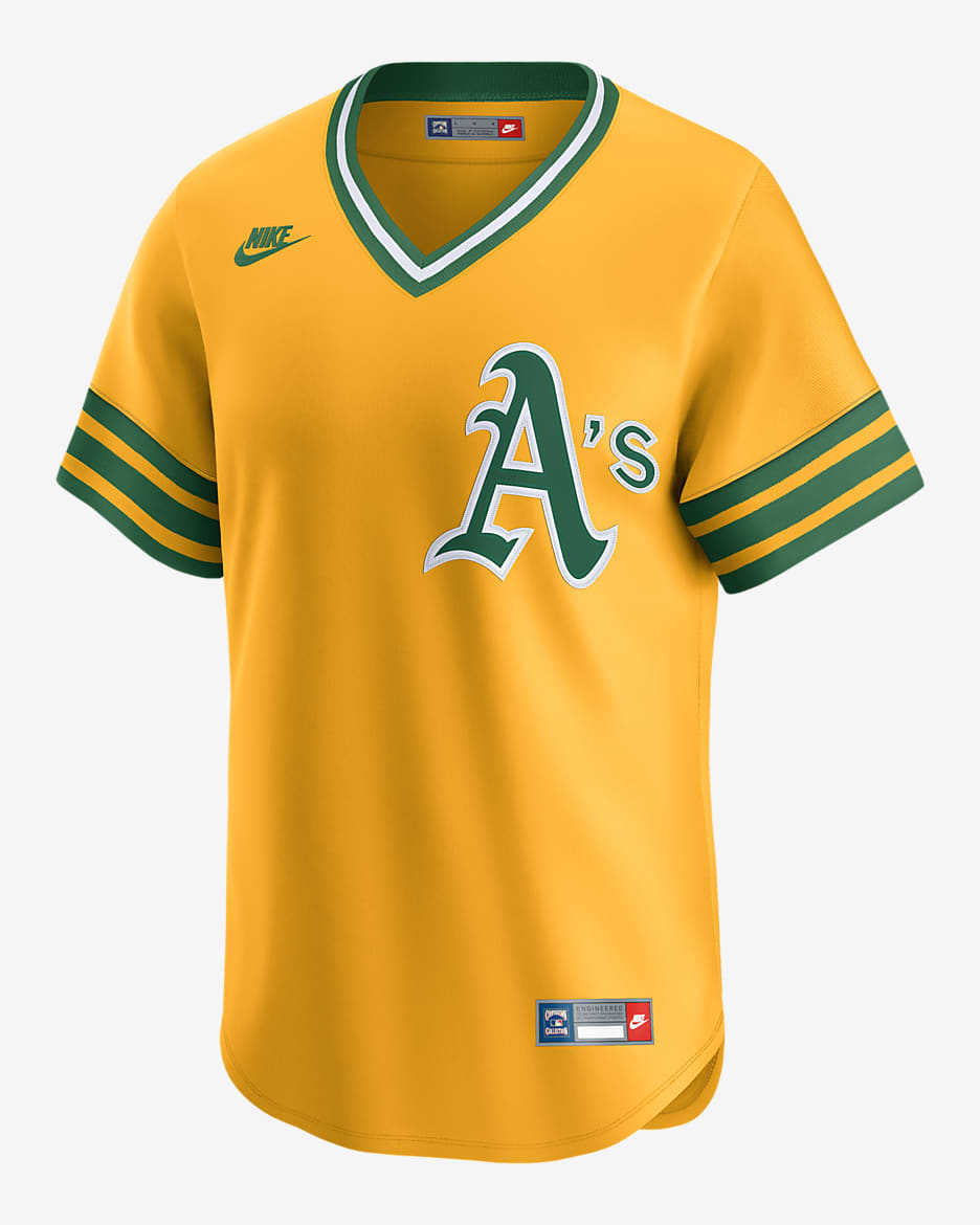 Oakland Athletics Cooperstown Men's Nike Dri-FIT ADV MLB Limited Jersey - Gold