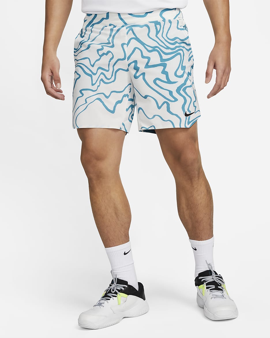 NikeCourt Dri-FIT Slam 男款網球短褲 - Green Abyss/黑色