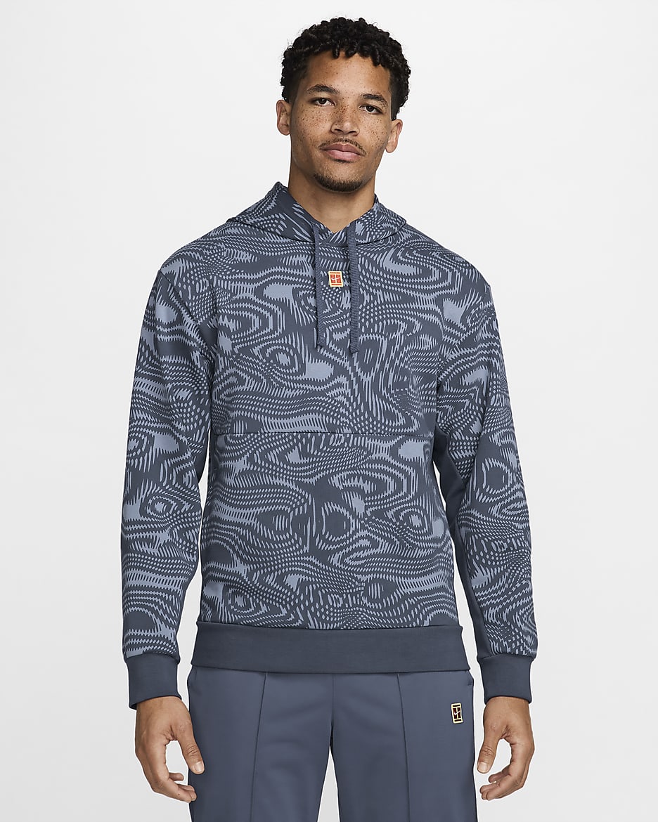 Sweat à capuche de tennis Dri-FIT en tissu Fleece NikeCourt Heritage pour homme - Thunder Blue/Thunder Blue