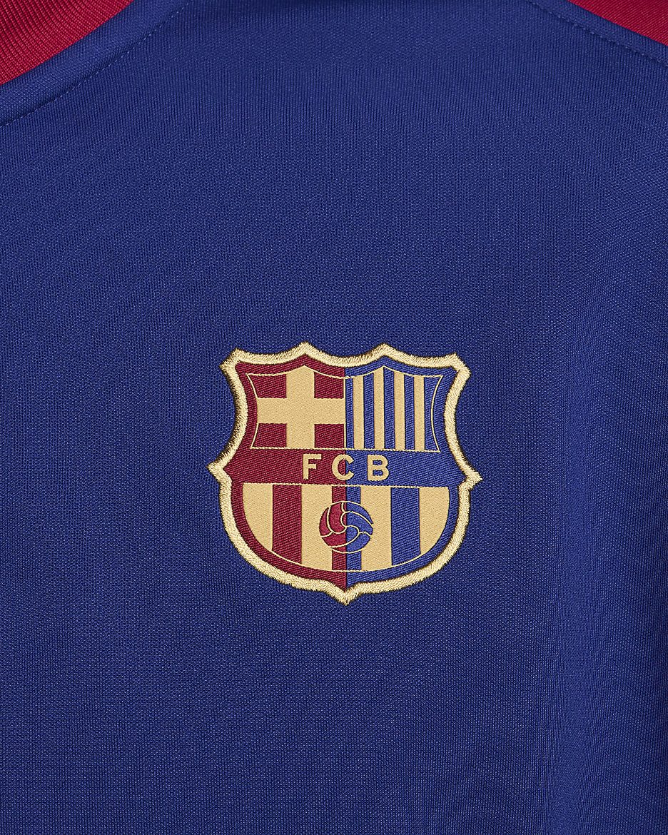 FC Barcelona Academy Pro Home Men's Nike Dri-FIT Soccer Anthem Jacket - Deep Royal Blue/Noble Red/Club Gold