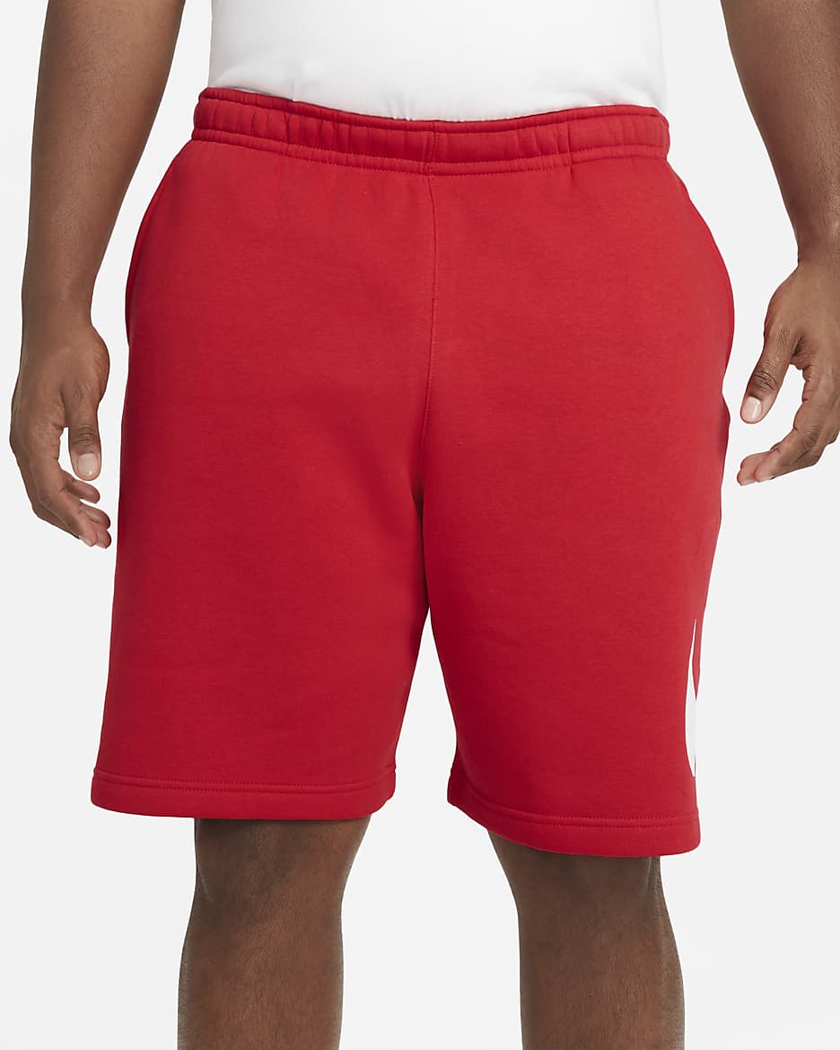 Nike Sportswear Club Men's Graphic Shorts - University Red/White