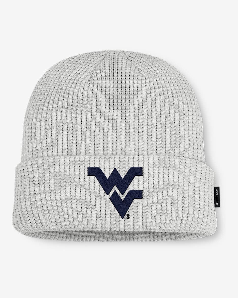 Gorro con dobladillo universitario Nike para hombre West Virginia Utility Off-Field - Gris