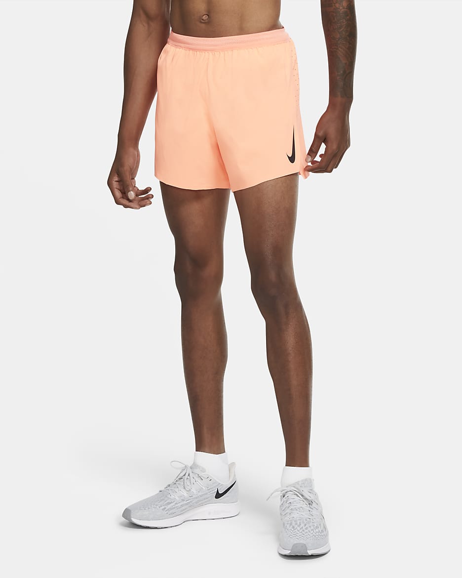 Nike Dri-FIT ADV AeroSwift Men's 10cm (approx.) Brief-Lined Racing Shorts - Bright Mango/Black