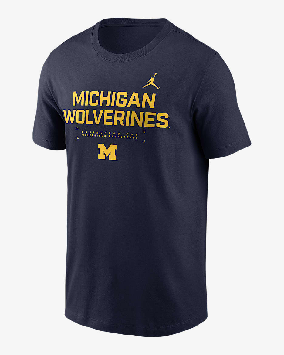 Michigan Courtside Basketball Men's Jordan Brand Dri-FIT College T-Shirt - Navy