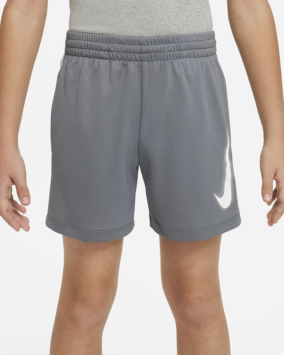 Nike Multi Older Kids' (Boys') Dri-FIT Graphic Training Shorts - Smoke Grey/White/White