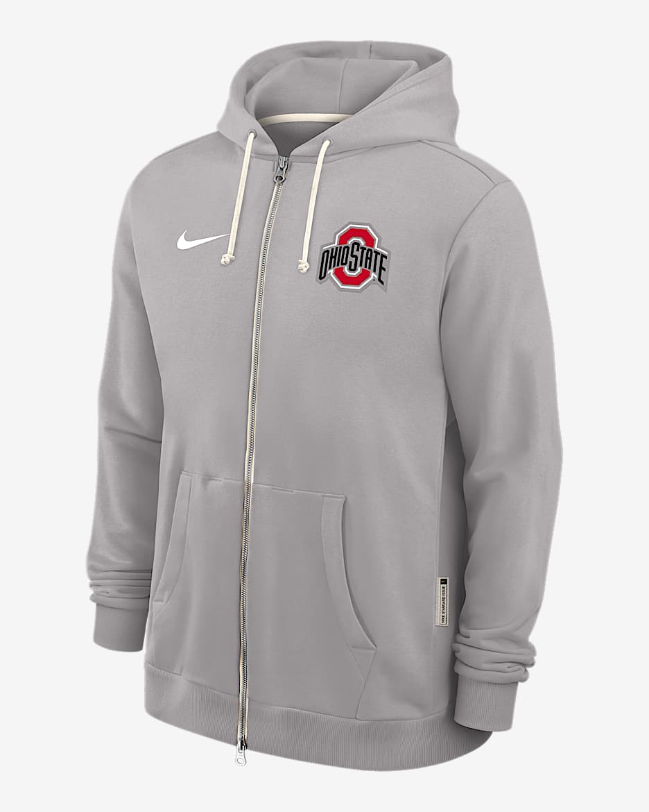 Ohio State Sideline Men's Nike Dri-FIT College Full-Zip Hoodie - Grey