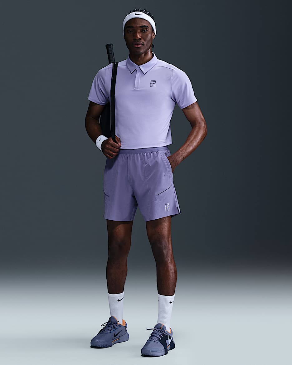 NikeCourt Advantage Men's Dri-FIT 15cm (approx.) Tennis Shorts - Dusty Amethyst/White